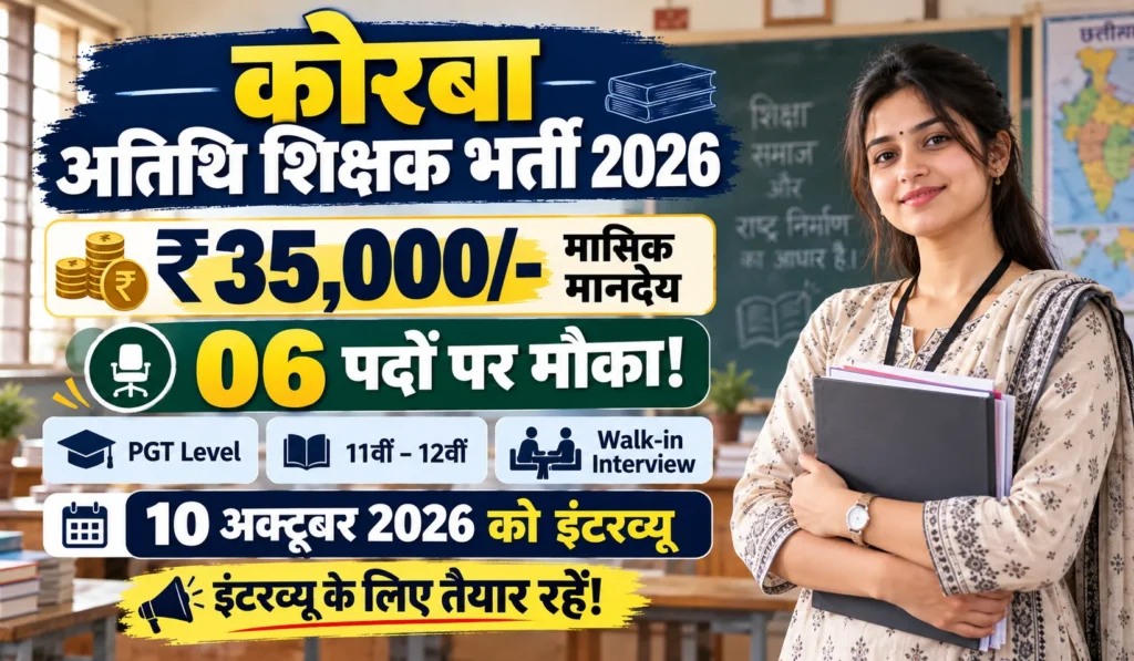 Korba Atithi Shikshak Vacancy 2026